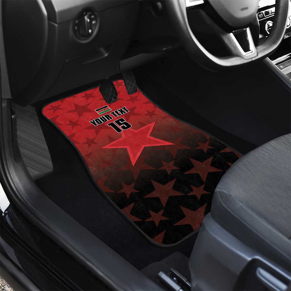 Custom Kenya Football Car Mats Harambee Harambee Stars - Red Jersey - African Pride