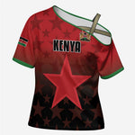 Custom Kenya Football Cross Shoulder Shirt Go Harambee Stars - Red Jersey