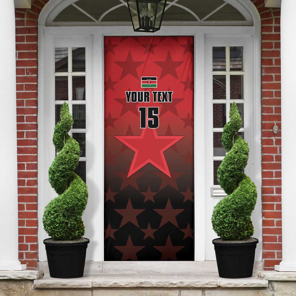 Custom Kenya Football Door Cover Go Harambee Stars - Red Jersey