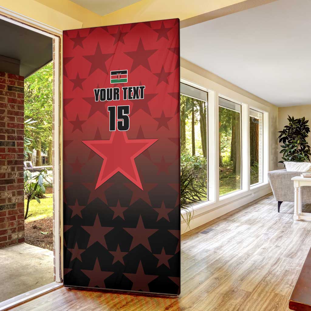 Custom Kenya Football Door Cover Go Harambee Stars - Red Jersey