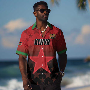 Custom Kenya Football Hawaiian Shirt Harambee Harambee Stars - Red Jersey - African Pride