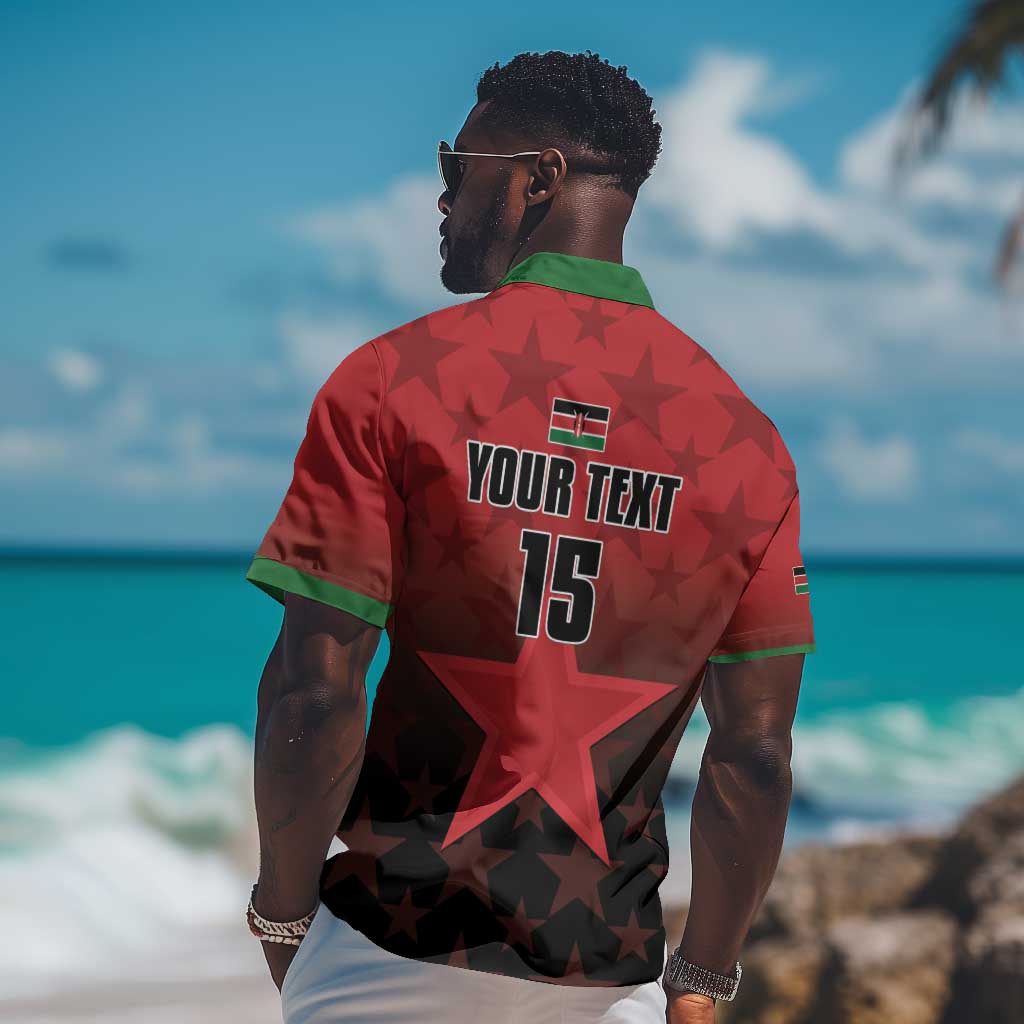 Custom Kenya Football Hawaiian Shirt Harambee Harambee Stars - Red Jersey - African Pride