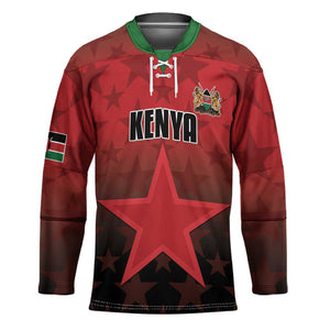 Custom Kenya Football Hockey Jersey Go Harambee Stars - Red Jersey