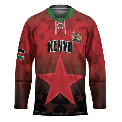 Custom Kenya Football Hockey Jersey Go Harambee Stars - Red Jersey