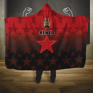Kenya Football Hooded Blanket Harambee Harambee Stars - Red Jersey - African Pride