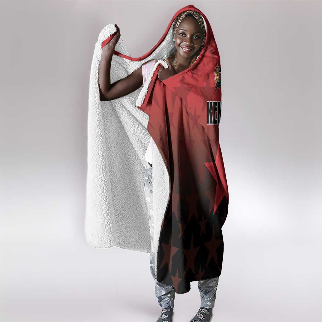 Kenya Football Hooded Blanket Harambee Harambee Stars - Red Jersey - African Pride