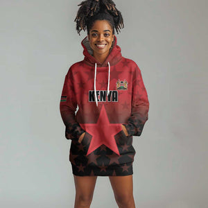 Custom Kenya Football Hoodie Dress Harambee Harambee Stars - Red Jersey - African Pride
