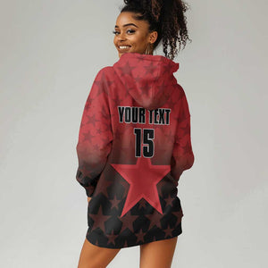 Custom Kenya Football Hoodie Dress Harambee Harambee Stars - Red Jersey - African Pride