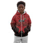 Custom Kenya Football Kid Hoodie Harambee Harambee Stars - Red Jersey - African Pride