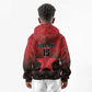 Custom Kenya Football Kid Hoodie Harambee Harambee Stars - Red Jersey - African Pride