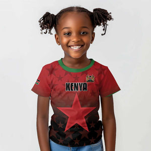 Custom Kenya Football Kid T shirt Harambee Harambee Stars - Red Jersey - African Pride