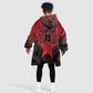 Custom Kenya Football Kid Wearable Blanket Hoodie Harambee Harambee Stars - Red Jersey - African Pride