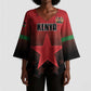 Custom Kenya Football Kimono Sleeve Blouse Go Harambee Stars - Red Jersey