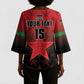Custom Kenya Football Kimono Sleeve Blouse Go Harambee Stars - Red Jersey
