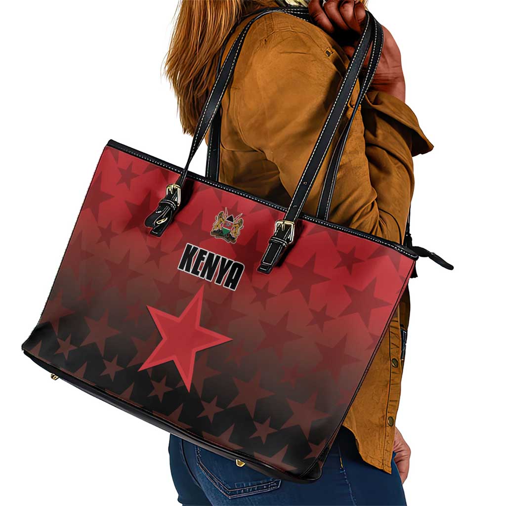 Kenya Football Leather Tote Bag Harambee Harambee Stars - Red Jersey - African Pride