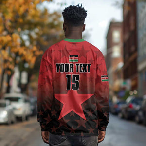 Custom Kenya Football Long Sleeve Shirt Harambee Harambee Stars - Red Jersey - African Pride