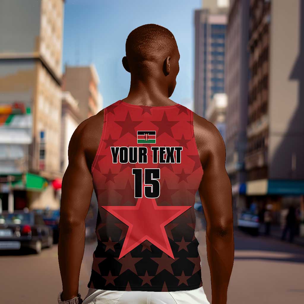 Custom Kenya Football Men Tank Top Harambee Harambee Stars - Red Jersey - African Pride
