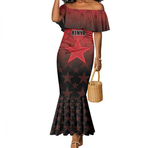 Custom Kenya Football Mermaid Dress Harambee Harambee Stars - Red Jersey - African Pride