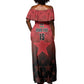 Custom Kenya Football Off Shoulder Maxi Dress Harambee Harambee Stars - Red Jersey - African Pride