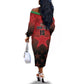 Custom Kenya Football Off The Shoulder Long Sleeve Dress Harambee Harambee Stars - Red Jersey - African Pride
