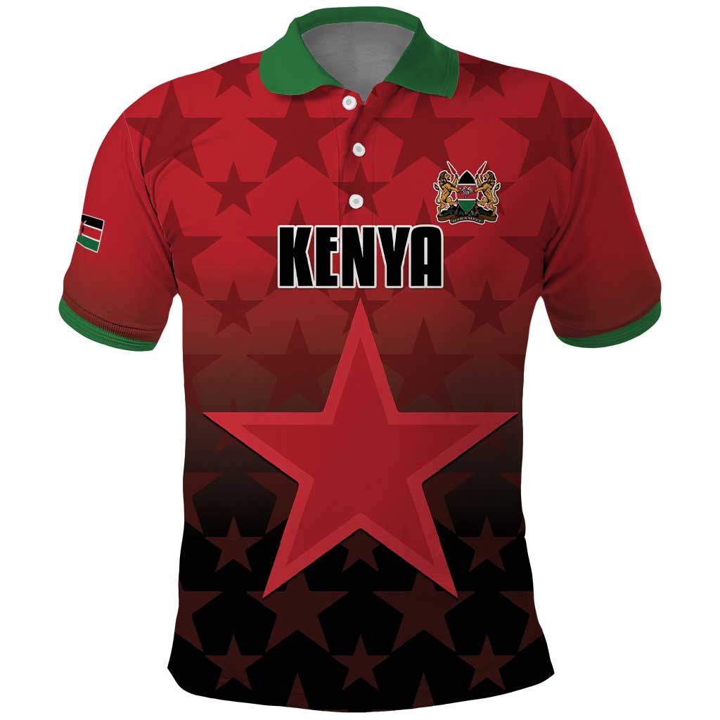 Custom Kenya Football Polo Shirt Harambee Harambee Stars - Red Jersey - African Pride