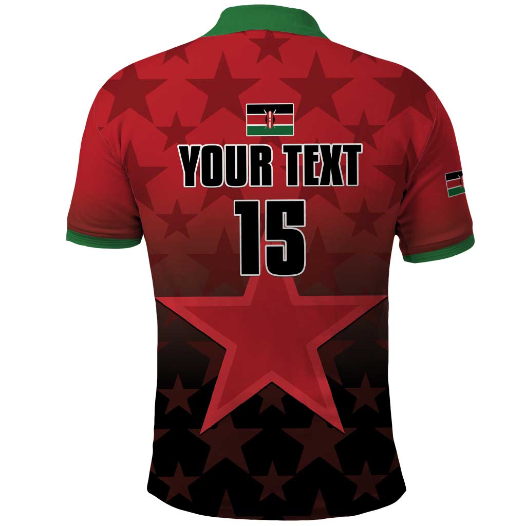 Custom Kenya Football Polo Shirt Harambee Harambee Stars - Red Jersey - African Pride