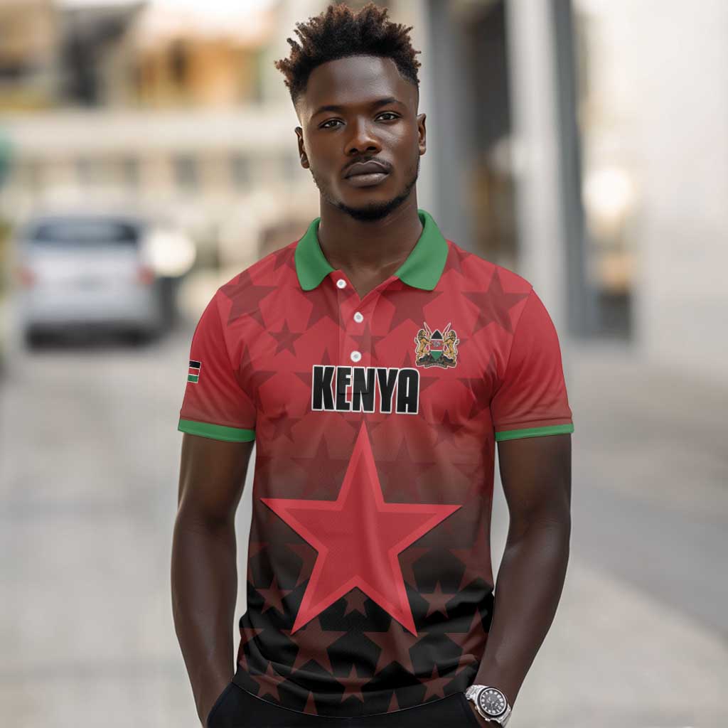 Custom Kenya Football Polo Shirt Harambee Harambee Stars - Red Jersey - African Pride