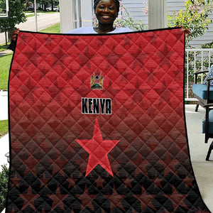 Kenya Football Quilt Harambee Harambee Stars - Red Jersey - African Pride