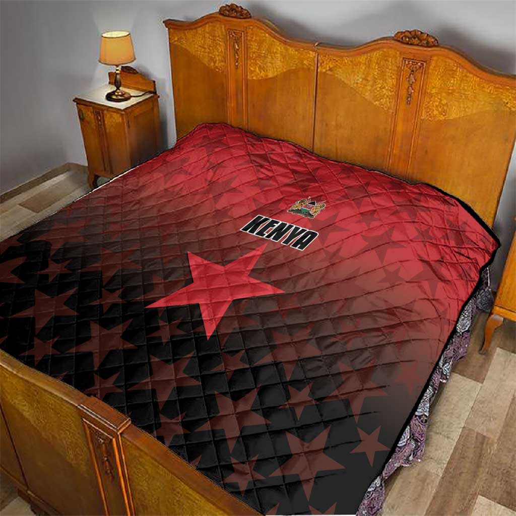 Kenya Football Quilt Harambee Harambee Stars - Red Jersey - African Pride