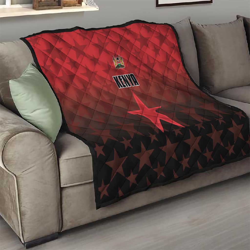 Kenya Football Quilt Harambee Harambee Stars - Red Jersey - African Pride