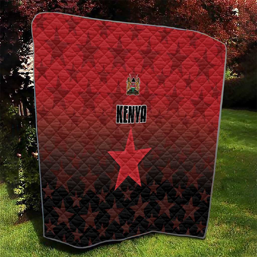 Kenya Football Quilt Harambee Harambee Stars - Red Jersey - African Pride