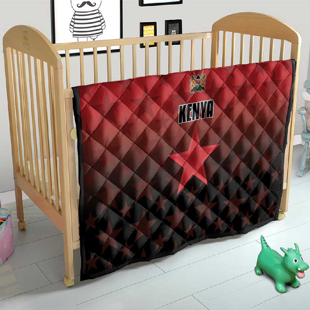 Kenya Football Quilt Harambee Harambee Stars - Red Jersey - African Pride