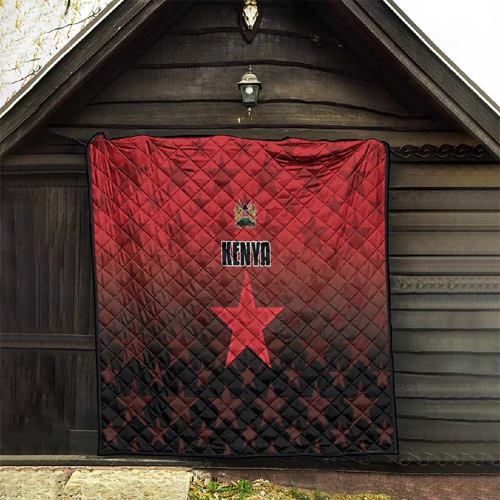 Kenya Football Quilt Harambee Harambee Stars - Red Jersey - African Pride