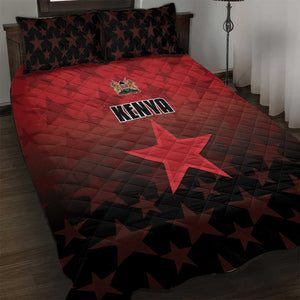 Kenya Football Quilt Bed Set Harambee Harambee Stars - Red Jersey - African Pride