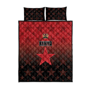 Kenya Football Quilt Bed Set Harambee Harambee Stars - Red Jersey - African Pride