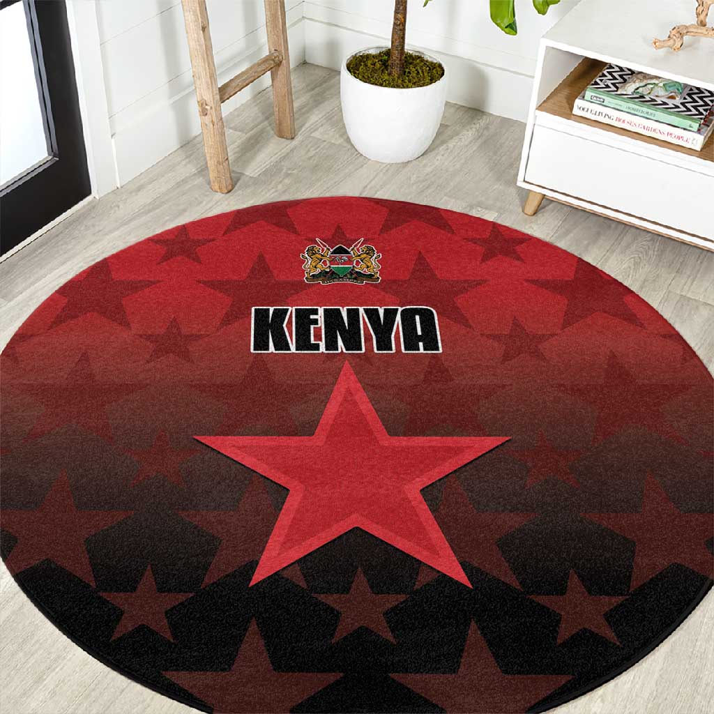 Kenya Football Round Carpet Harambee Harambee Stars - Red Jersey - African Pride