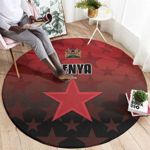 Kenya Football Round Carpet Harambee Harambee Stars - Red Jersey - African Pride