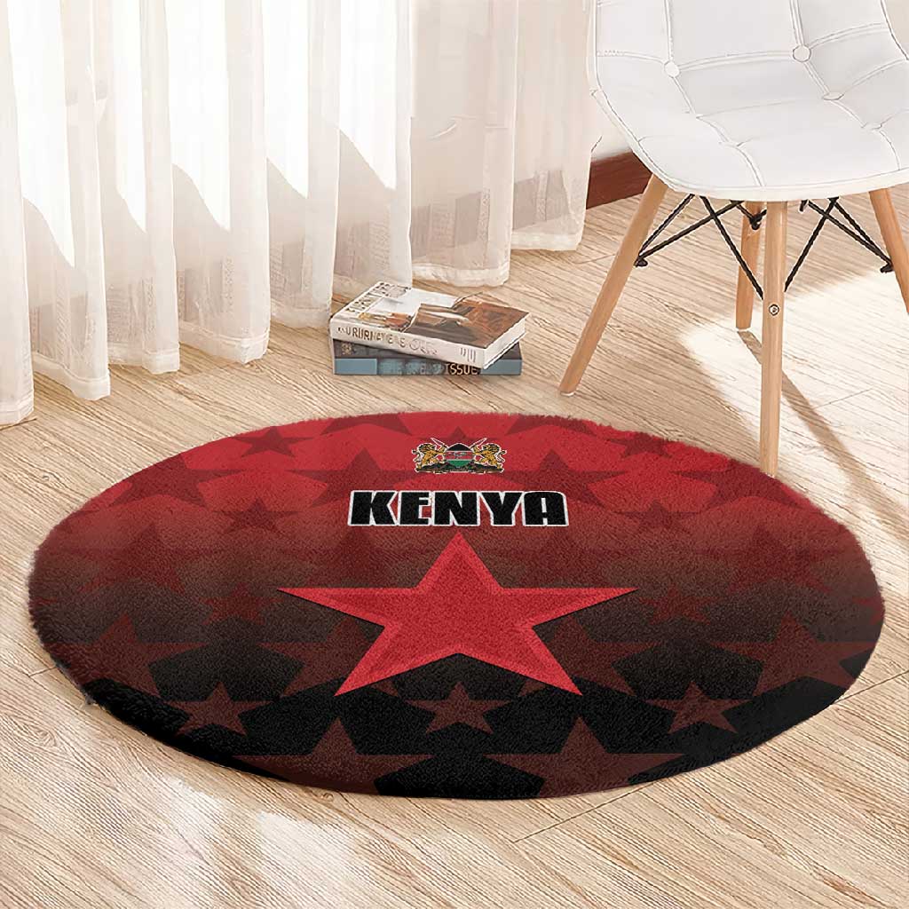 Kenya Football Round Carpet Harambee Harambee Stars - Red Jersey - African Pride