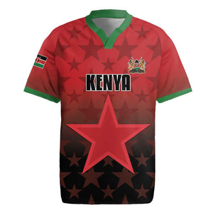 Custom Kenya Football Rugby Jersey Harambee Harambee Stars - Red Jersey - African Pride