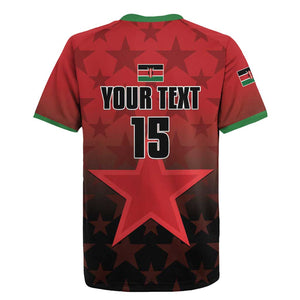 Custom Kenya Football Rugby Jersey Harambee Harambee Stars - Red Jersey - African Pride