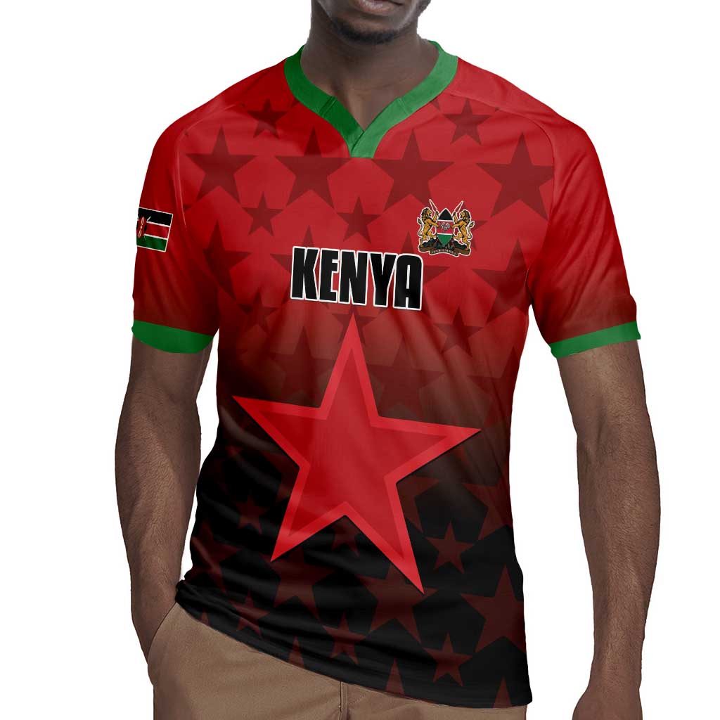 Custom Kenya Football Rugby Jersey Harambee Harambee Stars - Red Jersey - African Pride