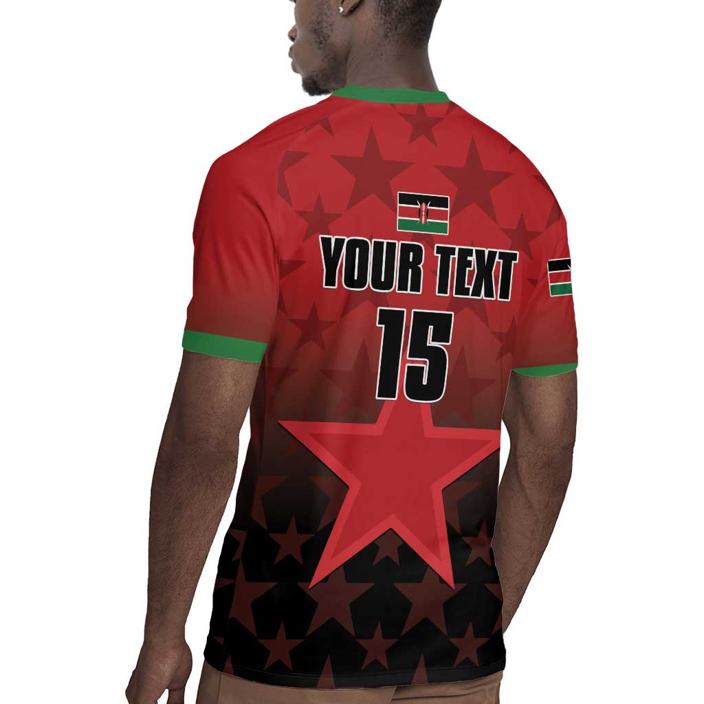 Custom Kenya Football Rugby Jersey Harambee Harambee Stars - Red Jersey - African Pride