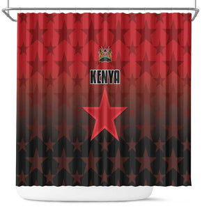 Kenya Football Shower Curtain Harambee Harambee Stars - Red Jersey - African Pride