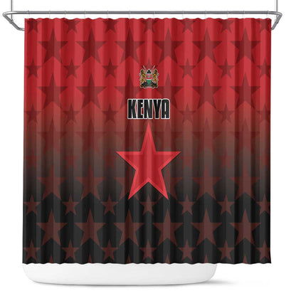 Kenya Football Shower Curtain Harambee Harambee Stars - Red Jersey - African Pride