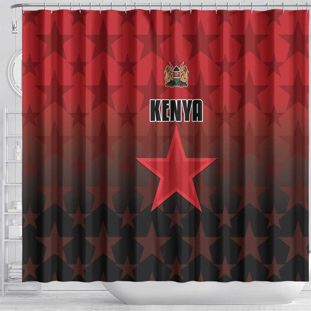 Kenya Football Shower Curtain Harambee Harambee Stars - Red Jersey - African Pride