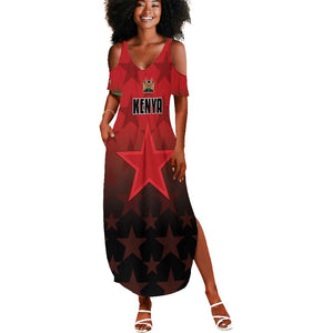 Custom Kenya Football Summer Maxi Dress Harambee Harambee Stars - Red Jersey - African Pride