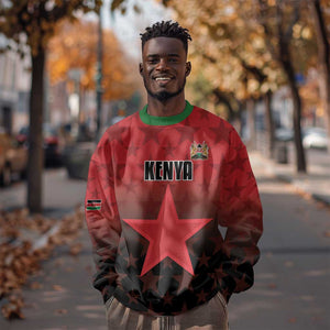 Custom Kenya Football Sweatshirt Harambee Harambee Stars - Red Jersey - African Pride