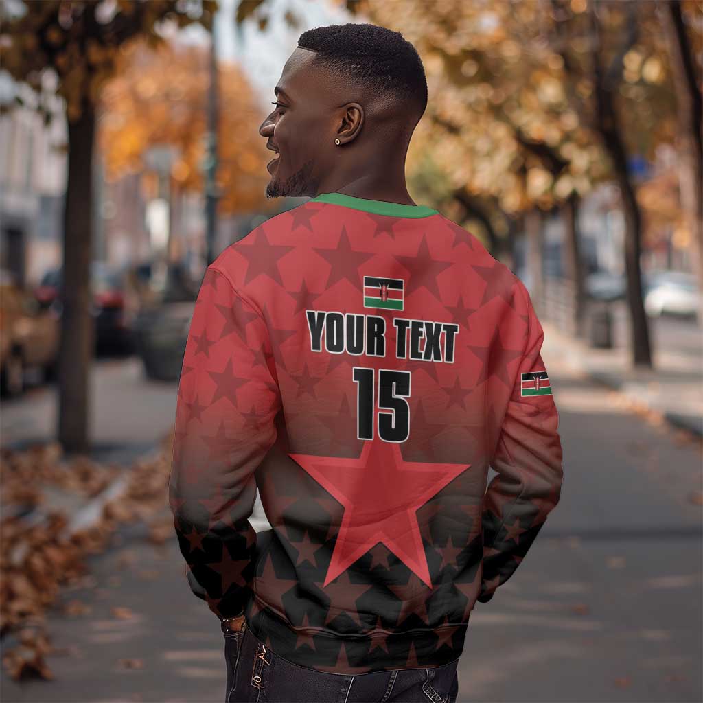 Custom Kenya Football Sweatshirt Harambee Harambee Stars - Red Jersey - African Pride