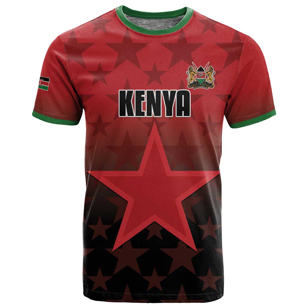 Custom Kenya Football T shirt Harambee Harambee Stars - Red Jersey - African Pride