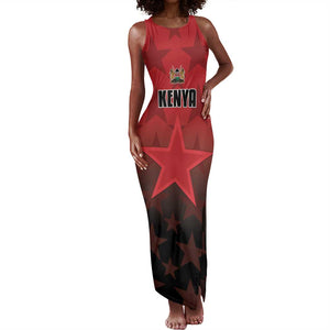 Custom Kenya Football Tank Maxi Dress Harambee Harambee Stars - Red Jersey - African Pride